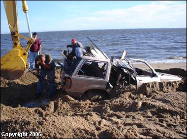 SUV stuck on Woodland Beach DE